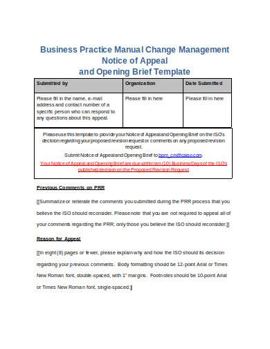 basic notice of management change