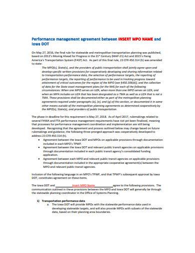 basic performance management agreement