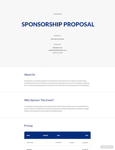 basic sponsorship proposal template