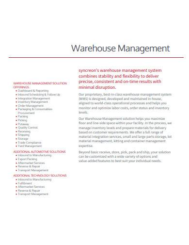 basic warehouse management