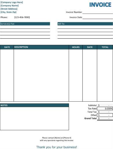 FREE 9+ Service Invoice Samples in MS Wordx | Xlsx