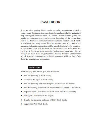 FREE 13 Cash Book Samples In PDF MS Word