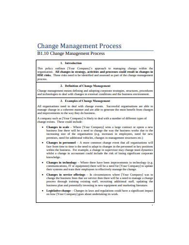 It Change Management Process Template