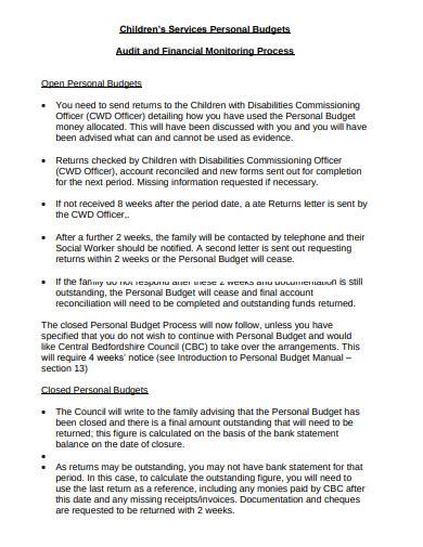 children’s services personal budget sample1