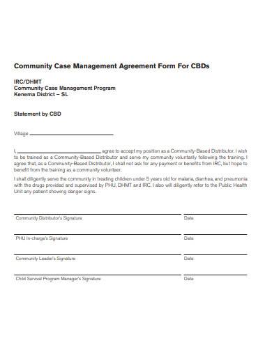 community case management agreement form