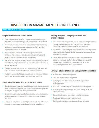 distribution management for insurance
