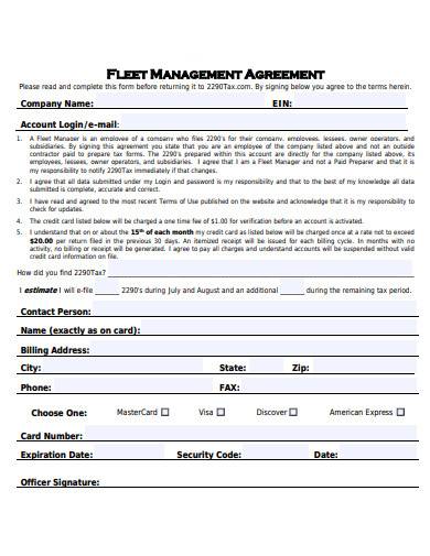 fleet management agreement1