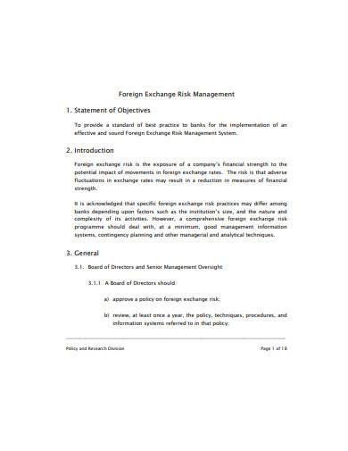 foreign exchange risk management in pdf