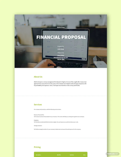 free financial proposal template