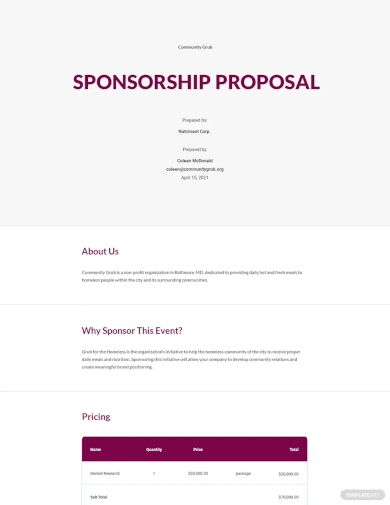 free printable sponsorship proposal template