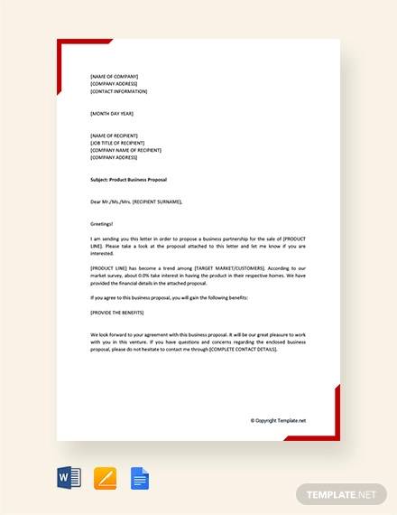 free product business proposal letter