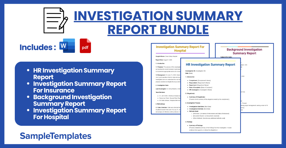 investigation summary report bundle