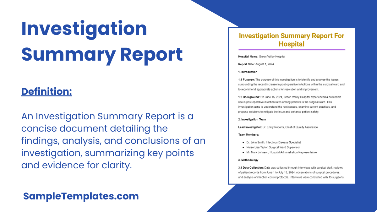 Investigation Summary Report