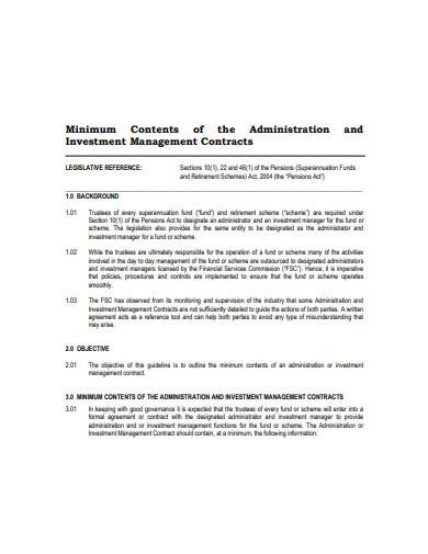 investment management contract example