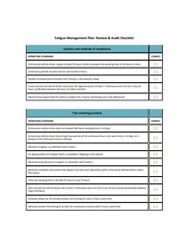 management audit checklist in pdf