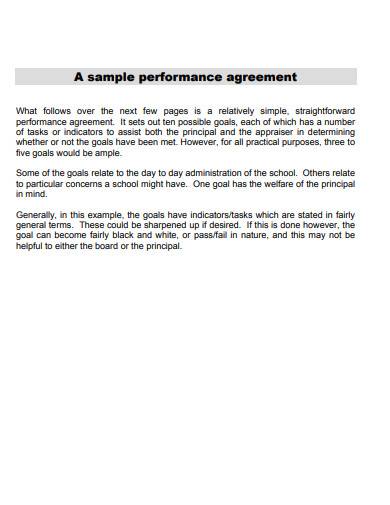 performance management agreement sample