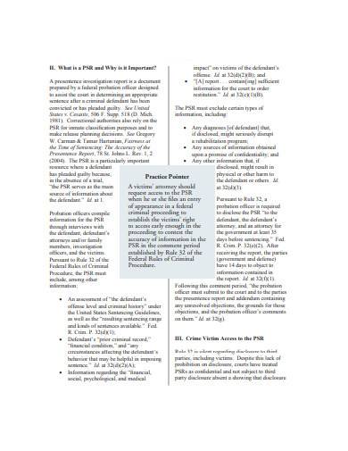 presentence investigation report in federal sample 