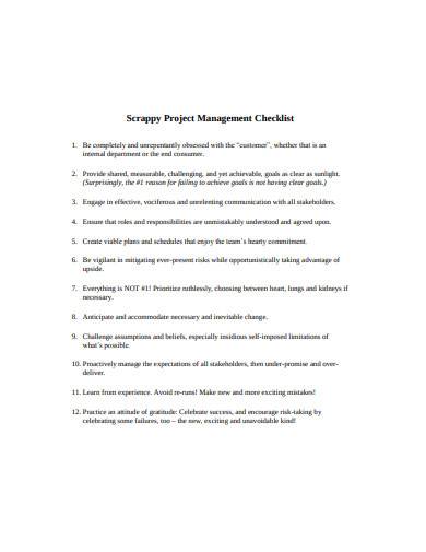 printable project management checklist in pdf