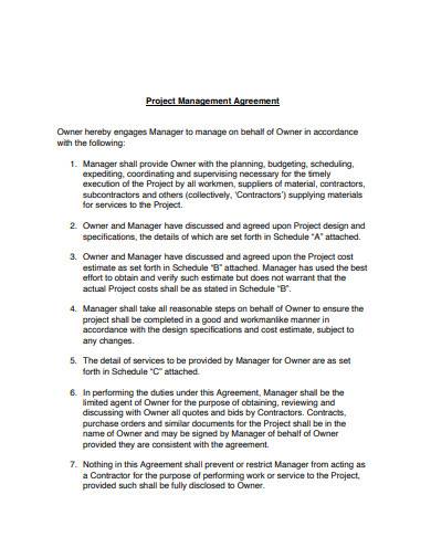 FREE 9 Project Management Agreement Samples In DOC PDF