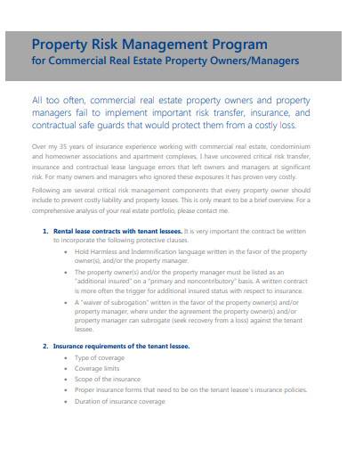 property risk management program