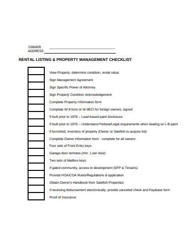 FREE 10 Property Management Checklist Samples In PDF