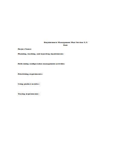requirements management plan version