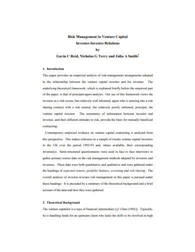 risk management in venture capital template1