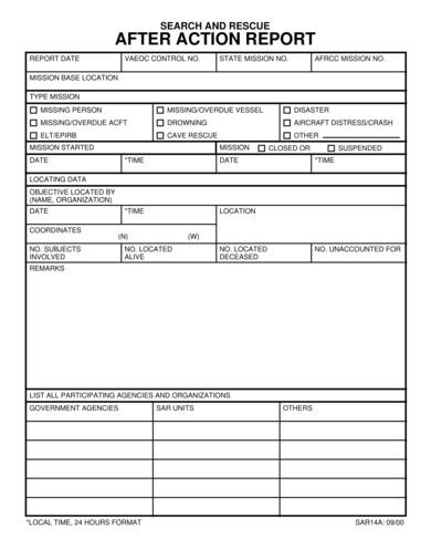 sample after action report