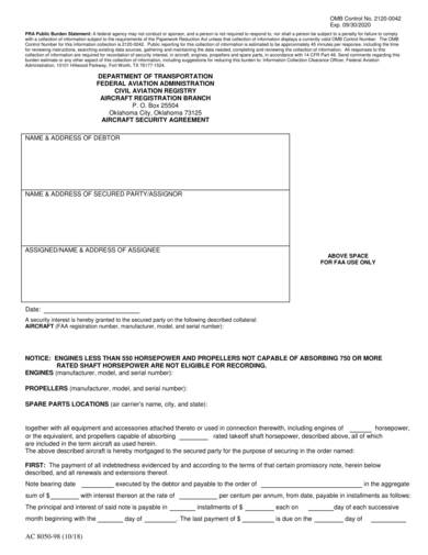 sample aircraft security agreement
