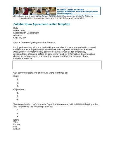 sample collaboration agreement letter