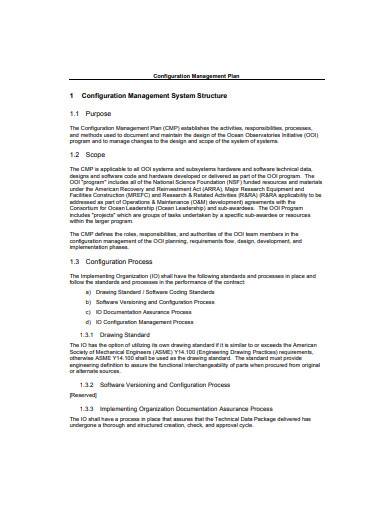 sample configuration management plan in pdf