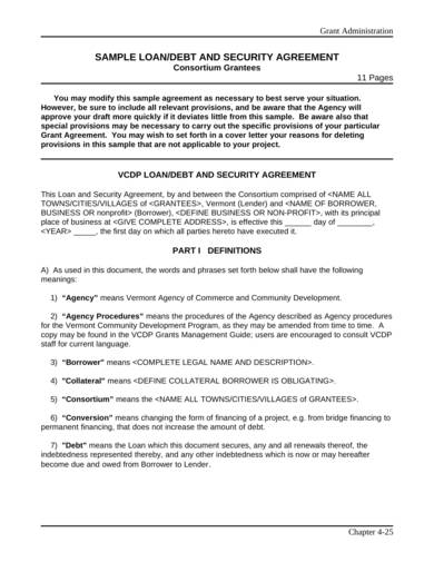 Debt Agreement Templates