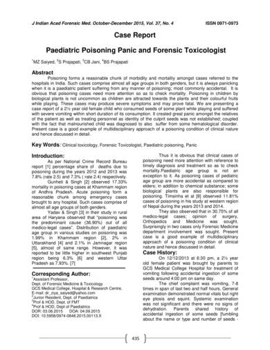 sample pediatric poisoning case report