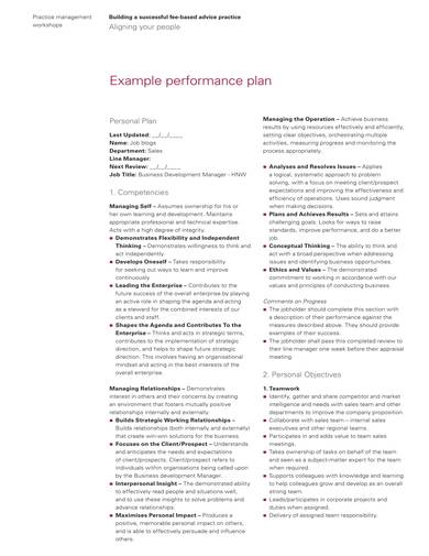 sample performance plan