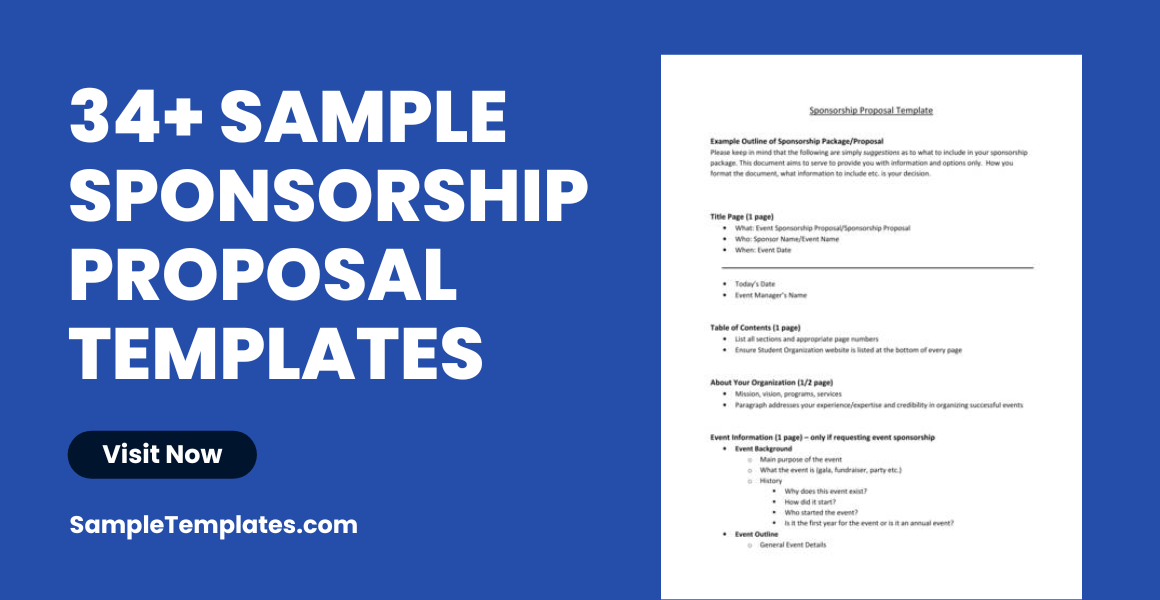 sample sponsorship proposal templates