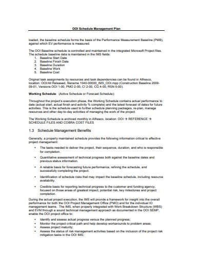 schedule management plan in pdf