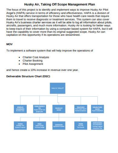 scope management plan sample