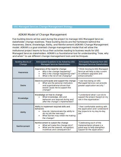 services change management strategy