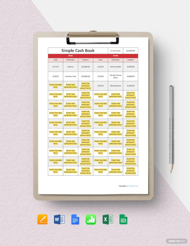 simple cash book template