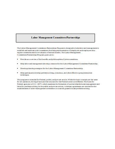 simple labor management agreement template