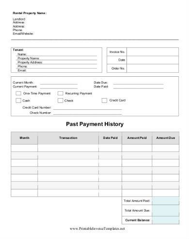 simple property rent invoice sample