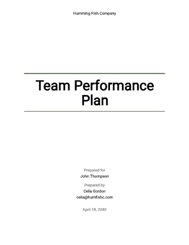 team performance plan template