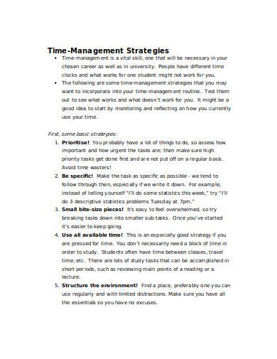 time management strategies in doc