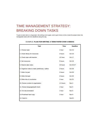 time management strategy in pdf