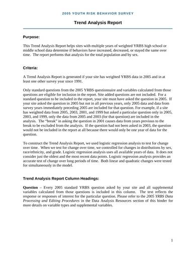 Trend Analysis Report Template