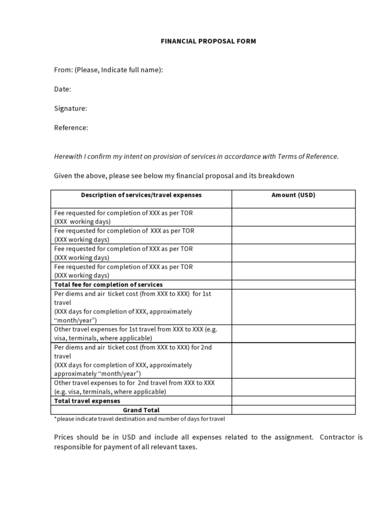 FREE 18 Financial Proposal Samples In PDF MS Word Google Docs Pages