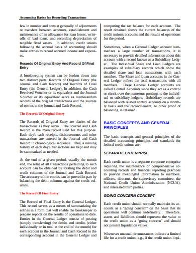 accounting basis for recording transaction