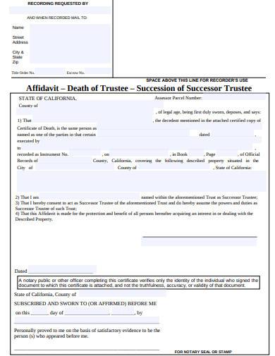 affidavit of death of trustee in pdf 