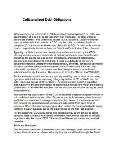 basic collateralized debt obligation