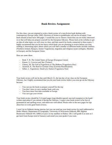 book review assignment pdf